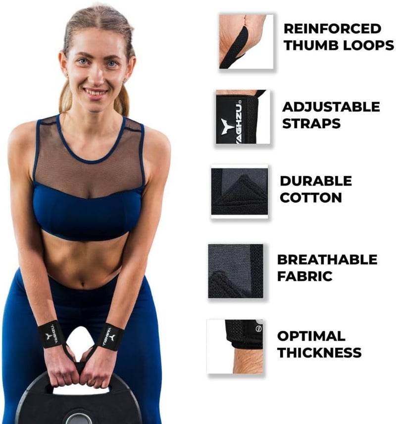 YAGHZU Wrist Wraps Weightlifting - Premium Quality Wrist Straps for Weightlifting,18 inch Weight Lifting Wrist Wraps, Heavy Duty Gym Wrist Wraps with Thumb Loop, Adjustable Wrist Support Wrist Strap - Image 3